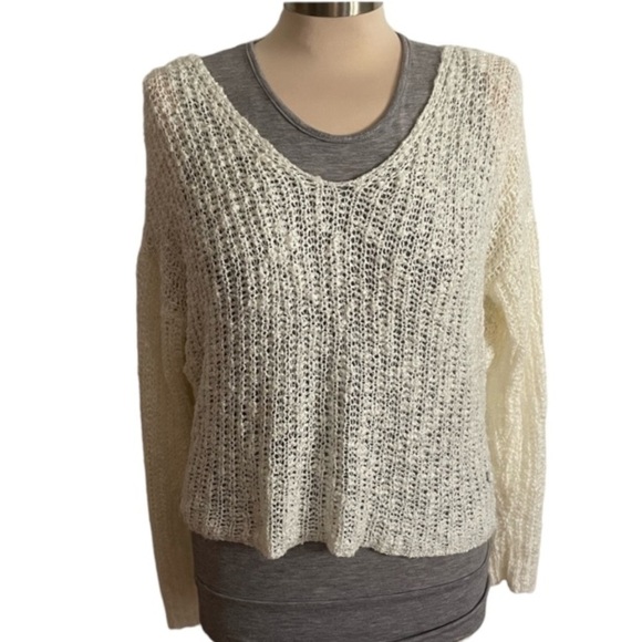 Love Tree Chunky Knit Cream Sweater Size Small - Picture 1 of 5